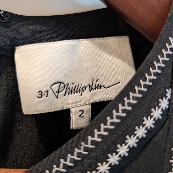 3.1 Phillip Lim 100% Silk Black Dress Size 2 quietluxury - Picture 4 of 9